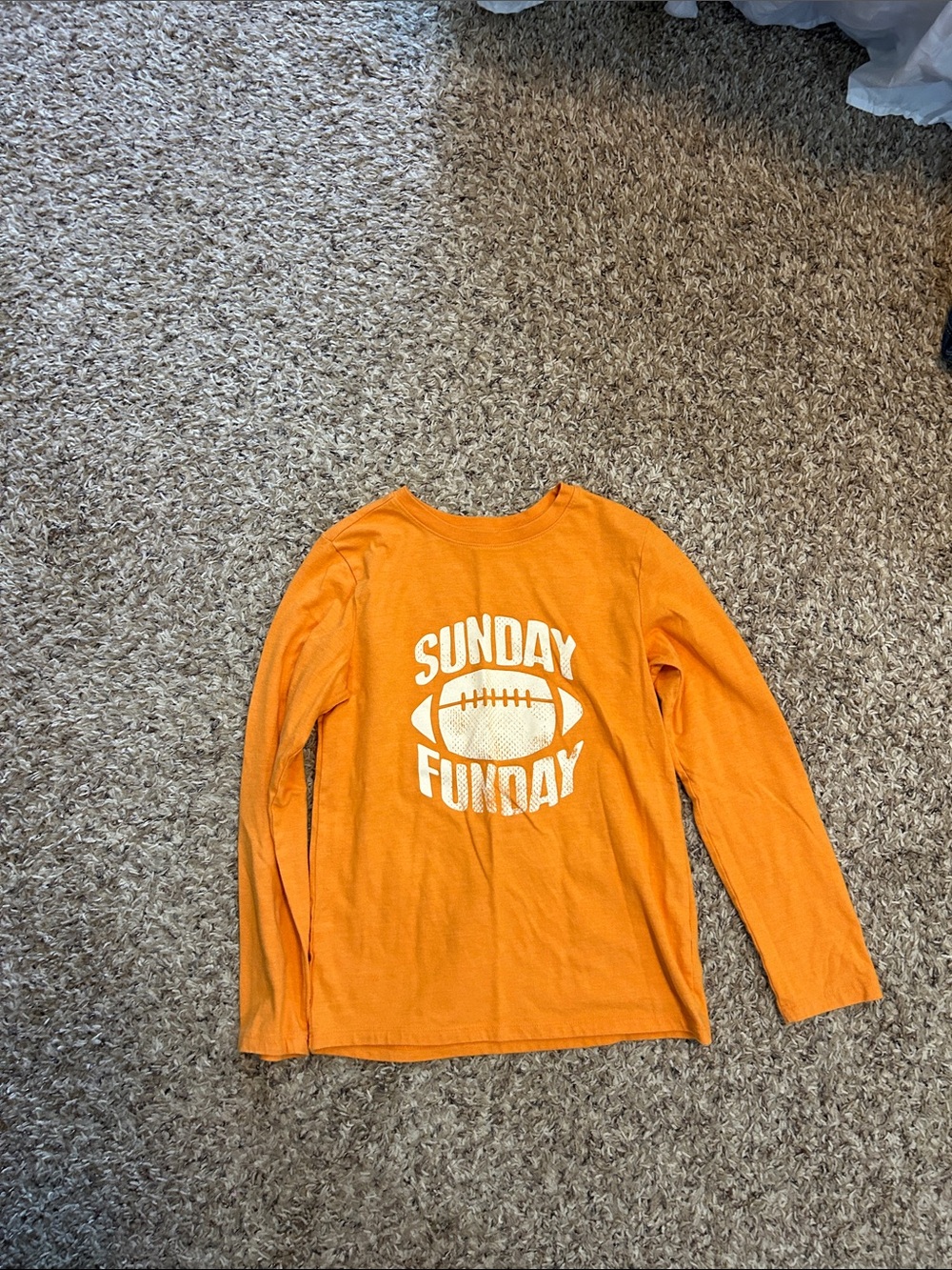 Kids Orange "Sunday Funday" Long Sleeve Tee